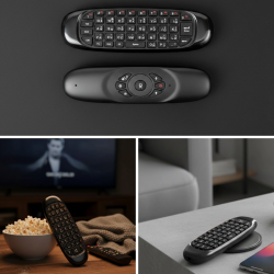 Mey İthalat® Android TV ve PC Uyumlu Kablosuz Hava Fareli Kumanda