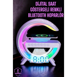 Mey İthalat® Android Uyumlu Akıllı Bluetooth Hoparlör Kablosuz Şarj Cihazı Standı