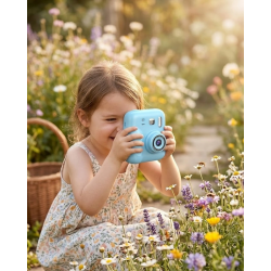 Mey İthalat® Anında Baskı Yapan Çocuk Kamerası Video Çekim ve Boyama Kalemli Set