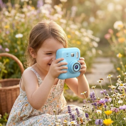 Mey İthalat® Anında Baskı Yapan Çocuk Kamerası Video Çekim ve Boyama Kalemli Set