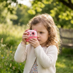 Mey İthalat® Anında Fotoğraf Baskılı Çocuk Kamerası 5 Rulo Kağıt 6 Renk Kalem Hediyeli Eğitici Oyuncak Kamera