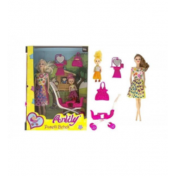 Mey İthalat® Anlily Bebek Arabalı Aksesuarlı Oyuncak Bebek