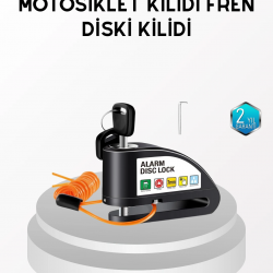 Mey İthalat® Anti Hırsızlık 110 dB Alarm Disk Fren Kilidi Suya Dayanıklı Çelik Güvenlik Kilidi