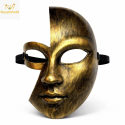 Mey İthalat® Antik Efektli Altın Yarım Yüz Parti Maskesi