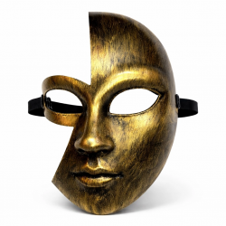 Mey İthalat® Antik Efektli Altın Yarım Yüz Plastik Parti Maskesi