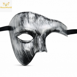 Mey İthalat® Antik Eskitme Gümüş Erkek Parti Maskesi Yarım Yüz