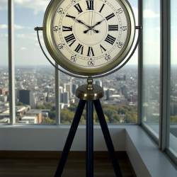 Mey İthalat® Antik Görünümlü Eskitme Tripod Ayaklı Saat