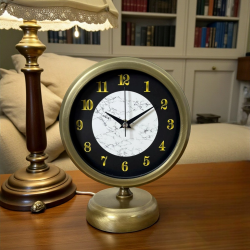 Mey İthalat® Antique Aura 25 x 20 Cm Eskitme Metal Masa Saati