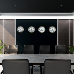 Mey İthalat® Antique Time Eskitme 4’lü Metal 36 cm Dünya Duvar Saatleri