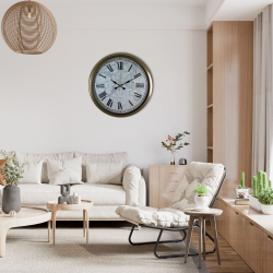 Mey İthalat® Antique World 40 Cm Eskitme Metal Duvar Saati