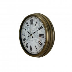 Mey İthalat® Antique World 40 Cm Eskitme Metal Duvar Saati