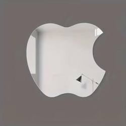 Mey İthalat® Apple Tasarım Kırılmayan Pleksi Duvar Aynası - 30x30 cm Modern Dekoratif Ayna