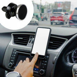 Mey İthalat® Araç İçi Izgaraya Takılan Telefon Tutucu Mıknatıslı Döndürülebilir Telefon Tutucu Yuvarlak Model