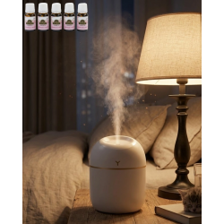 Mey İthalat® Araç ve Ofis İçin Mini Nemlendirici 5 Esans Hediyeli USB LED Işıklı Buhar Makinesi