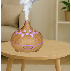 Mey İthalat® Aroma Difüzör Gece Işığı 7 Led DESENLİ Nemlendirici Kumandalı Buhar Makinesi 550 ml