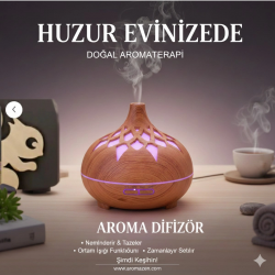 Mey İthalat® Aroma Difüzör Gece Işığı 7 Led DESENLİ Nemlendirici Kumandalı Buhar Makinesi 550 ml
