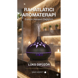 Mey İthalat® Aroma Difüzör Gece Işığı 7 Led DESENLİ Nemlendirici Kumandalı Buhar Makinesi 550 ml