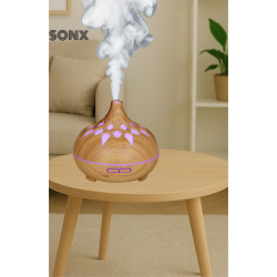 Mey İthalat® Aroma Difüzör Gece Işığı 7 Led DESENLİ Nemlendirici Kumandalı Buhar Makinesi 550 ml