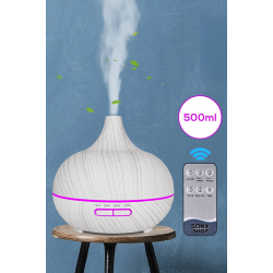 Mey İthalat® Aroma Difüzör Gece Işığı 7 Led Nemlendirici Kumandalı 550 ml Buhar Makinesi