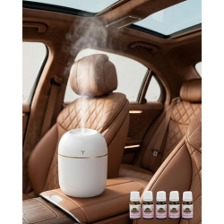 Mey İthalat® Aromaterapi Özellikli Mini Hava Nemlendirici 5 Esans Hediyeli LED Işıklı Difüzör