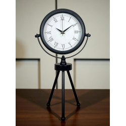 Mey İthalat® Asalet Siyah Üç Ayaklı Metal Masa Saati