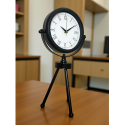 Mey İthalat® Asalet Siyah Üç Ayaklı Metal Masa Saati