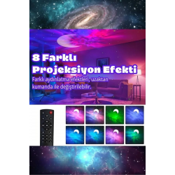 Mey İthalat® Astronot Bluetooth Hoparlör Bulutsusu Galax yAy Tavan Gökyüzü Projektör Zamanlayıcı Gece ası