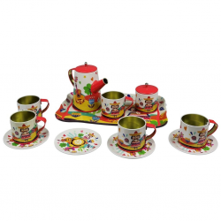 Mey İthalat® ATF-996-7A-10A 14 PRÇ.DESENLİ METAL ÇAY KAHVE