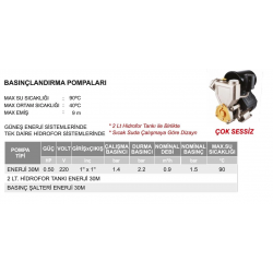 Mey İthalat® Atlantis ENJ40 Basınçlandırma Pompası Sıcak Su Uyumlu