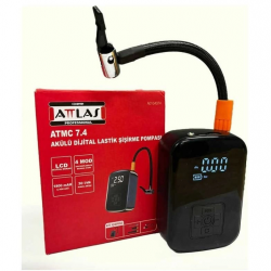 Mey İthalat® Attlas Atmc 7.4 Akülü Dijital Lastik Pompası