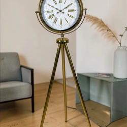 Mey İthalat® Aura Gold Tripod Ayaklı Dekoratif Saat