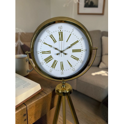 Mey İthalat® Aura Gold Tripod Ayaklı Dekoratif Saat