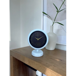 Mey İthalat® Aura White 25 x 20 Cm Metal Masa Saati