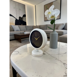 Mey İthalat® Aura White 25 x 20 Cm Metal Masa Saati