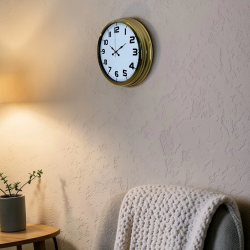 Mey İthalat® Aurelia Gold 40 Cm Metal Duvar Saati
