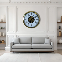 Mey İthalat® Aurelius Gold 60 Cm Çarklı Duvar Saati