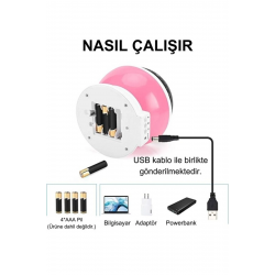 Mey İthalat® Ay ve Yıldızlı Gökyüzü Yansıtmalı Dönen Projeksiyon Gece ası- Çocuk Bebek Odası Pembe