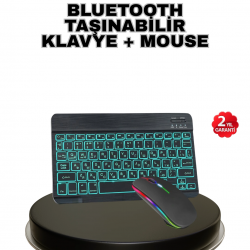 Mey İthalat® Aydınlatmalı Türkçe Q RGB Klavye Sessiz ve Dayanıklı Tuş Takımı