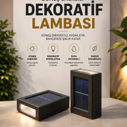 Mey İthalat® Bahçe Aydınlatması Solar Güneş Enerjili Dekoratik Led Işıklı Lamba