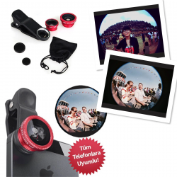 Mey İthalat®  Balık Gözü Cep Telefonu Lensi (Tüm Modellere Uyumlu)