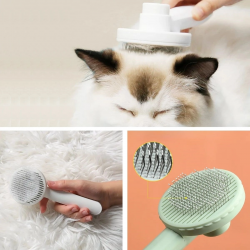 Mey İthalat®  Basmalı Kedi Köpek Tüy Toparlayıcı Masaj Etkili Pet Fırçası