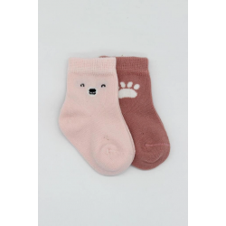 Mey İthalat®  Bear Penye Soket Çorap 2'Li BS10116 Pembe(ADET FİYATIDIR)