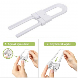 Mey İthalat®  Bebek Çocuk Çekmece ve Dolap Koruma Raylı Güvenlik Sistemi Emniyet Kilidi