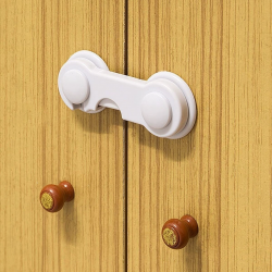 Mey İthalat®  Bebek Çocuk Güvenliği Çekmece ve Dolap İçin Kendiliğinde Yapışkanlı Vidasız Kapak Kilidi