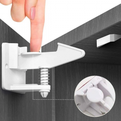 Mey İthalat®  Bebek Çocuk Güvenliği Korumalı Yapışkan Çekmece ve Dolap İçin Tutucu Gizli Güvenlik Kilidi