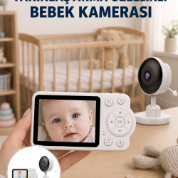 Mey İthalat® Bebek Monitörü Cry Detection ve HD Gece Görüş Destekli Yeni Nesil