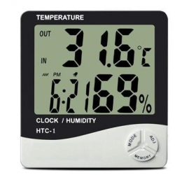 Mey İthalat®  Bebek Odası Masaüstü Dijital Termometre Nem Ölçer Higrometre Saat