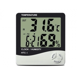 Mey İthalat®  Bebek Odası Masaüstü Dijital Termometre Nem Ölçer Higrometre Saat