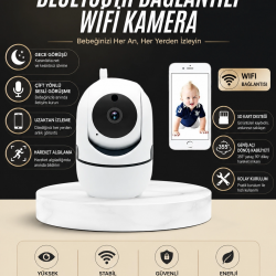 Mey İthalat® Bebek Takip Kamerası  Gece Görüşlü WiFi Güvenlik Kamerası