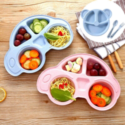Mey İthalat®  Bebekler İçin Araba Şeklinde Sevimli Mama Tabağı Çocuk Tabldot